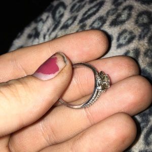 Silver rose gold ring